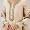 Green Hand Block Print Anarkali With Zardosi Work