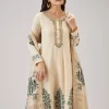 Green Hand Block Print Anarkali With Zardosi Work