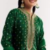 Dark Green Bandhani Kurta Set With Dupatta