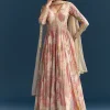 Pink Chinon Printed Anarkali Suit With Festive Flair
