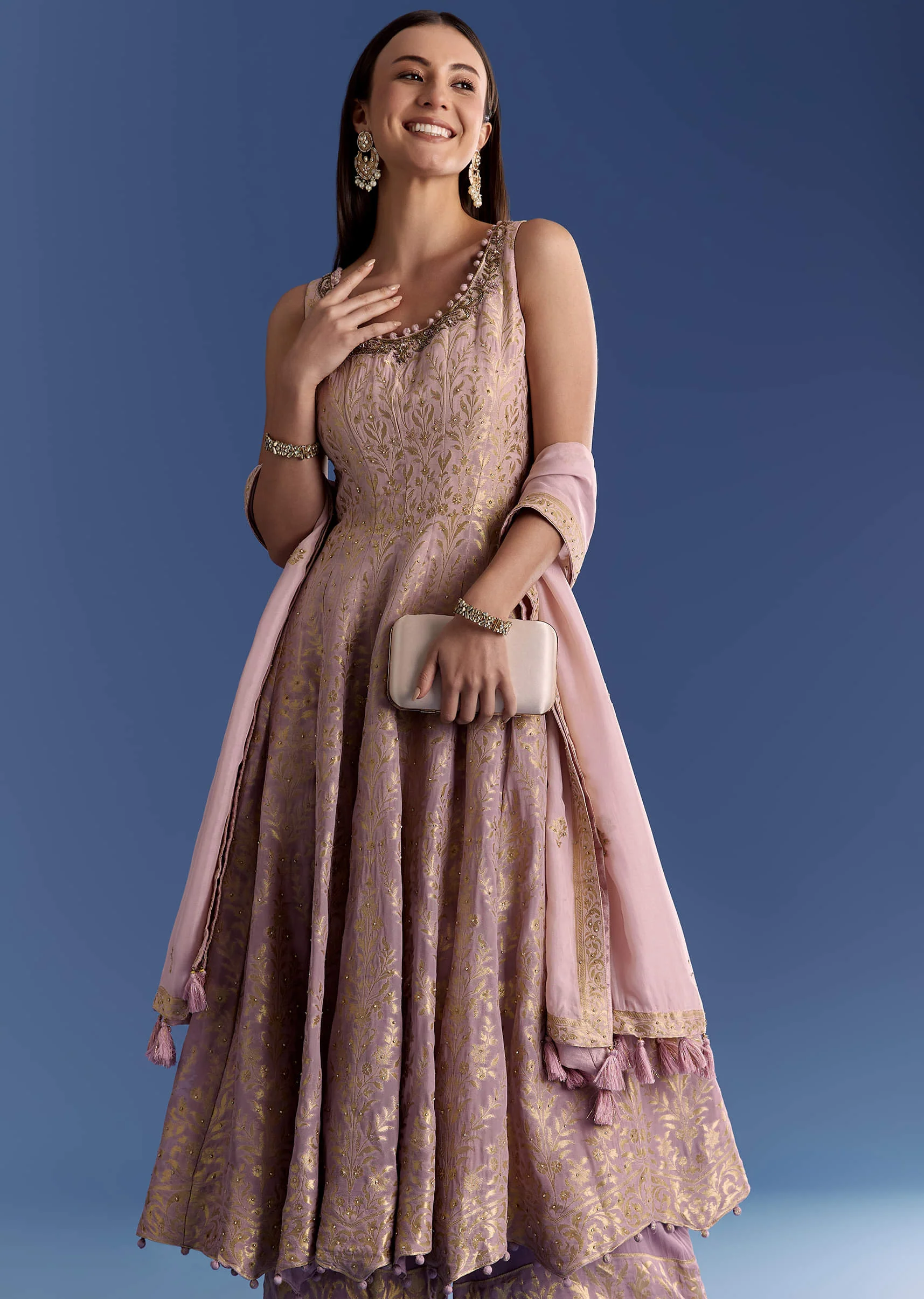 18574-pink-ombre-georgette-anarkali-with-cutdana-neck-and-zari-dupatta-1.webp Pink Ombre Georgette Anarkali With Cutdana Neck And Zari Dupatta