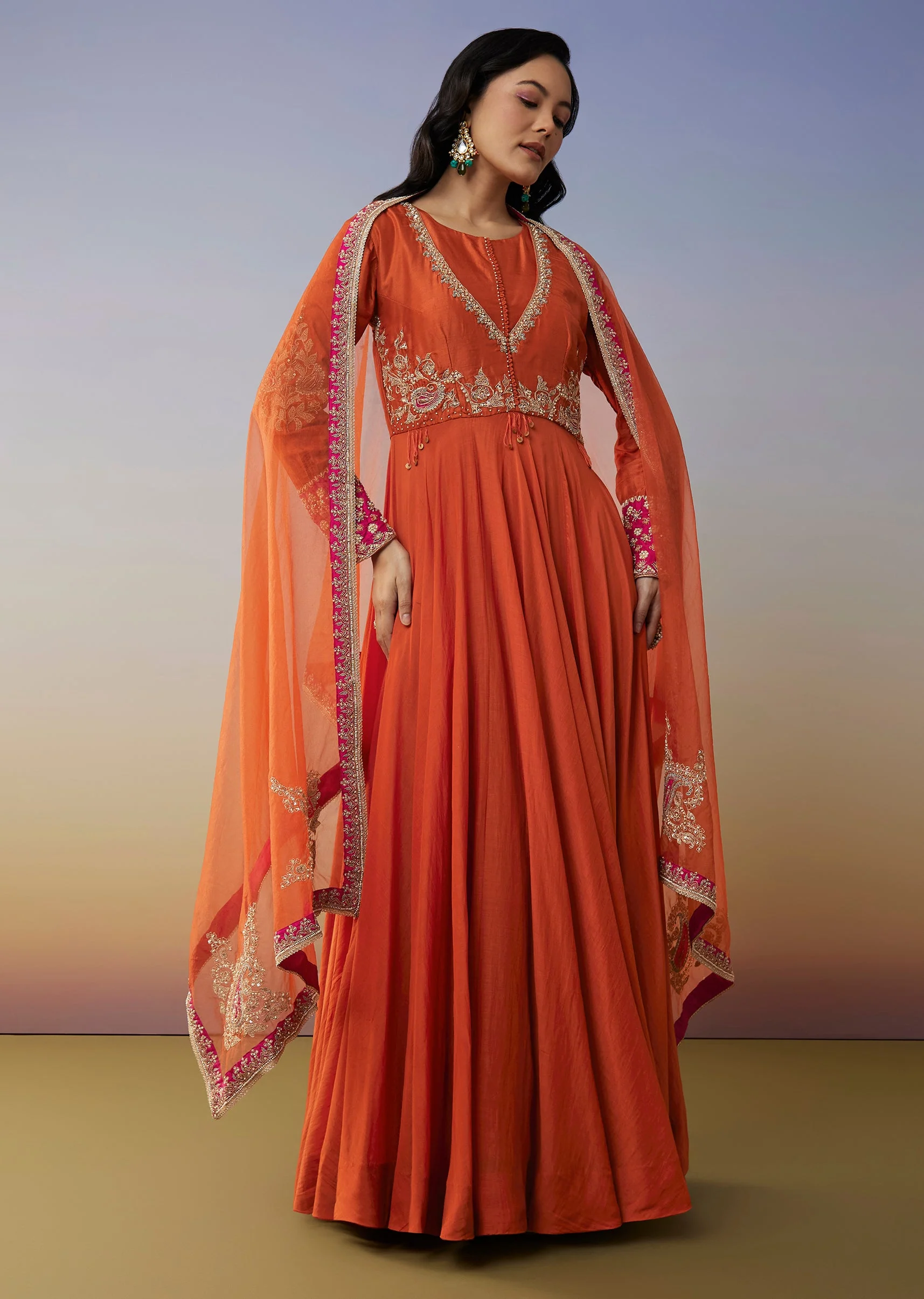 18586-orange-chanderi-anarkali-suit-set-with-zari-moti-embroidery-work-1.webp Orange Chanderi Anarkali Suit Set with Zari Moti Embroidery Work