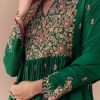 Green Raw Silk Zari Embellished Anarkali Set
