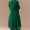 Green Raw Silk Zari Embellished Anarkali Set
