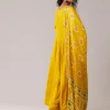 Yellow Silk Embroidered Anarkali Set