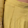 Yellow Chinon Anarkali Set With Moti And Cut Dana Work