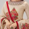 Red Hand Block Print Anarkali And Dupatta