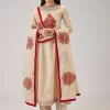 Red Hand Block Print Anarkali And Dupatta