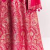 Pink Jacquard Silk Anarkali Suit With Dupatta