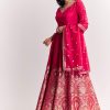 Pink Jacquard Silk Anarkali Suit With Dupatta