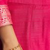 Pink Weave Silk Anarkali Suit With Dupatta