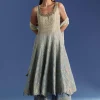 Blue Ombre Georgette Anarkali With Cutdana Neck And Zari Dupatta