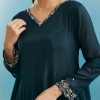 Teal Anarkali Set With Zardosi Work