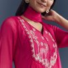 Pink Chinon Anarkali Suit With Sequins And Resham Embroidery