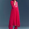 Pink Chinon Anarkali Suit With Sequins And Resham Embroidery