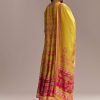 Yellow Silk Anarkali Suit With Multicolour Print