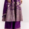 Purple Jacquard Silk Anarkali Dupatta Suit With Traditional Weave