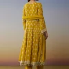 Yellow Georgette Anarkali Suit with Beads Detail Work