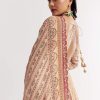 Light Peach Printed Crepe Anarkali Suit With Embroidery