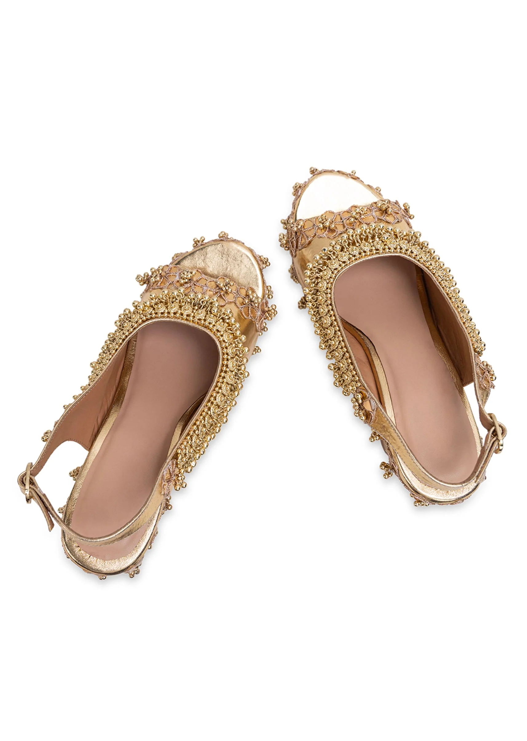 Gold Embellished Wedges