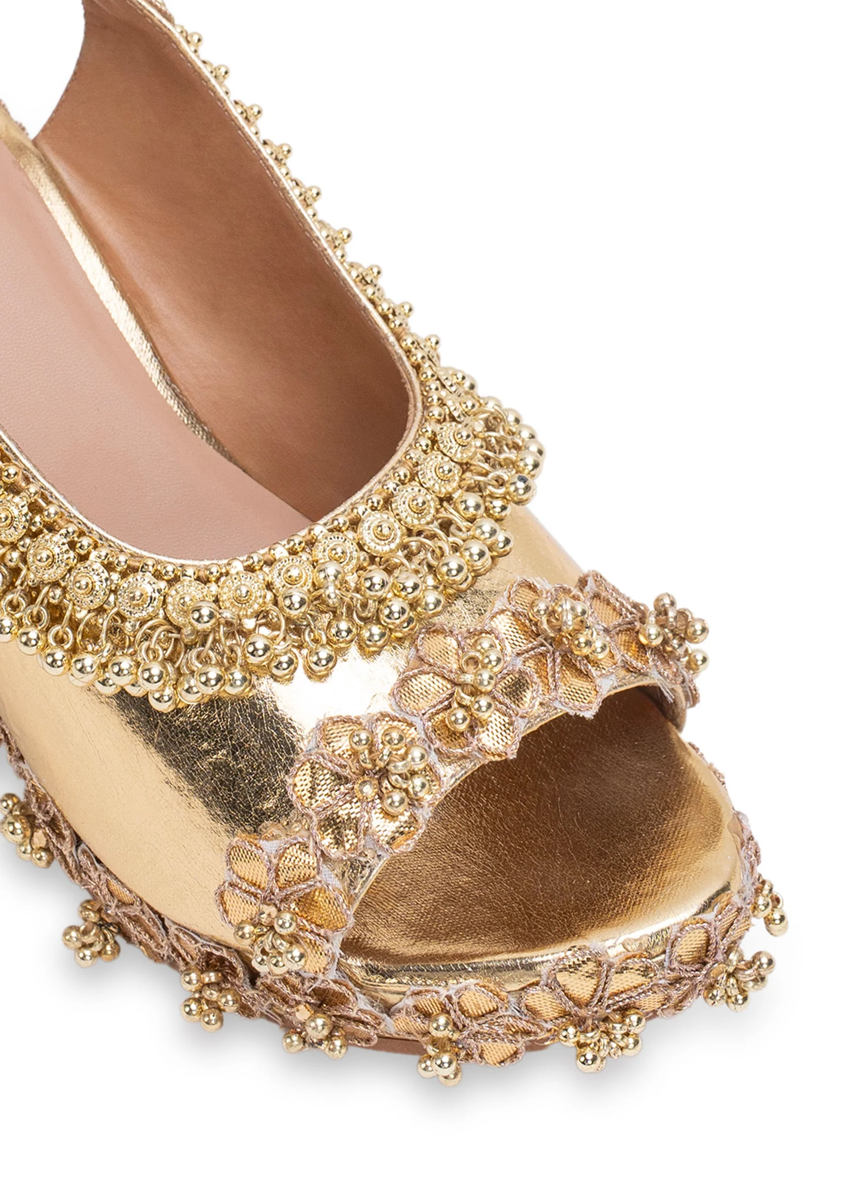 Gold Embellished Wedges