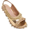 Gold Embellished Wedges