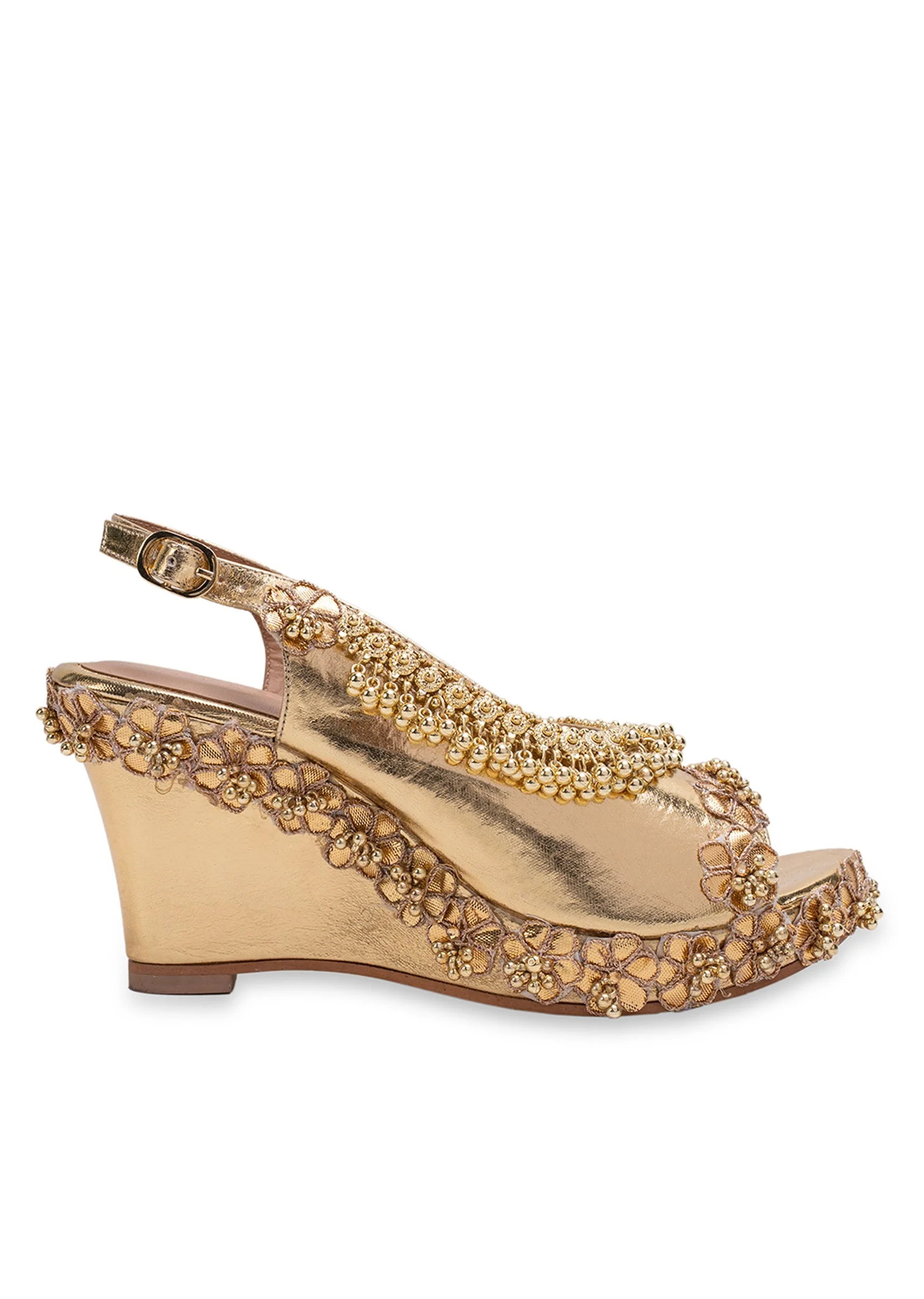 Gold Embellished Wedges