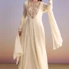 White Georgette Anarkali Suit With Resham and Sequins Work