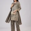 Green Brocade Kurta Set With Bead Work