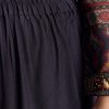 Navy Blue Printed Silk Anarkali With Dupatta