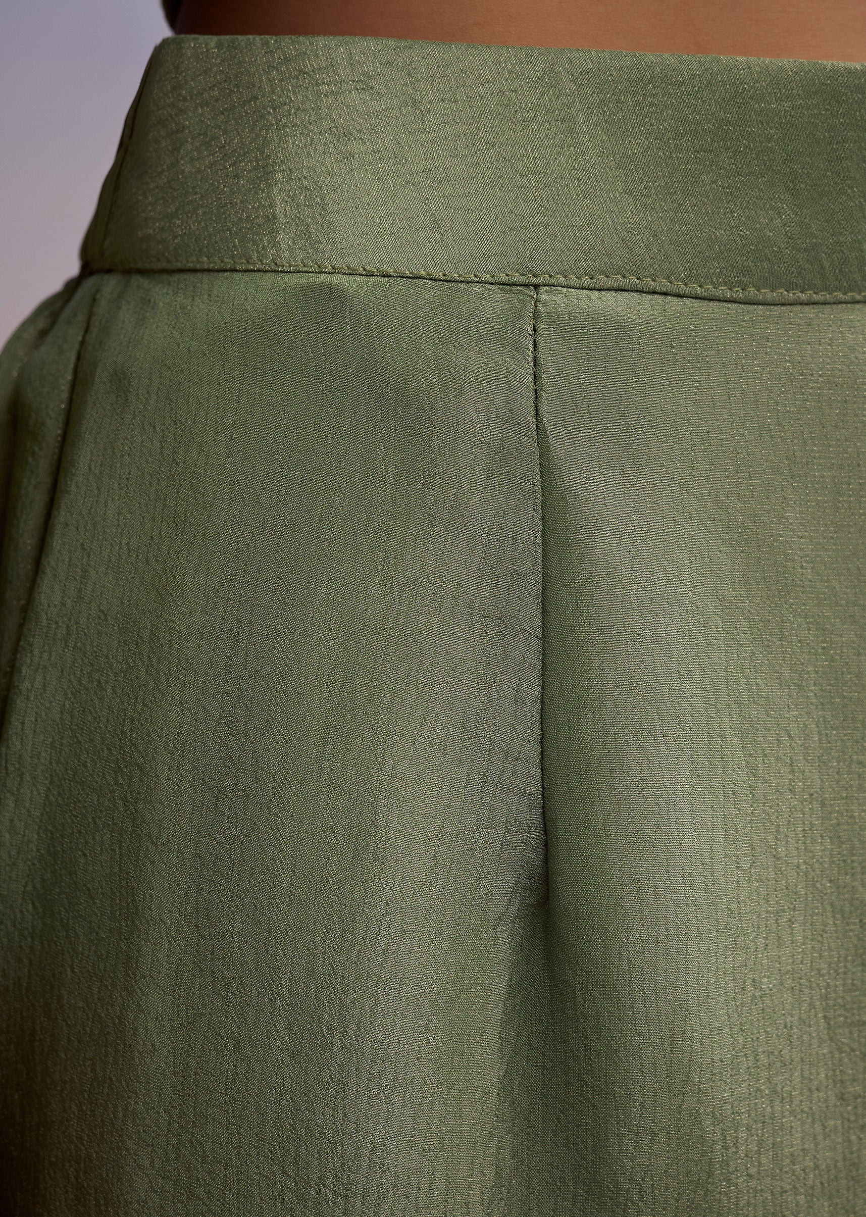 Green Tissue Anarkali Suit With Gotta Work And Dupatta