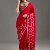 Red Dola Silk Saree With Ready Stitched Blouse