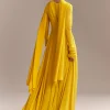 Yellow Georgette Anarkali Suit With Zari And Resham Work
