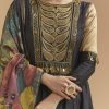Black Tussar Anarkali Suit With Zardosi And Sequins Hand Embroidery