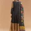 Black Tussar Anarkali Suit With Zardosi And Sequins Hand Embroidery