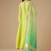 Green Chanderi Zardozi Embellished Anarkali Set
