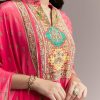 Pink Printed Crepe Anarkali Set