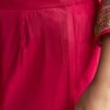 Pink Printed Crepe Anarkali Set