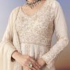 Ivory Anarkali Set with Cutdana Work