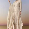 Ivory Anarkali Set with Cutdana Work