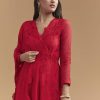 Red Organza Anarkali Suit With Intricate Resham Work