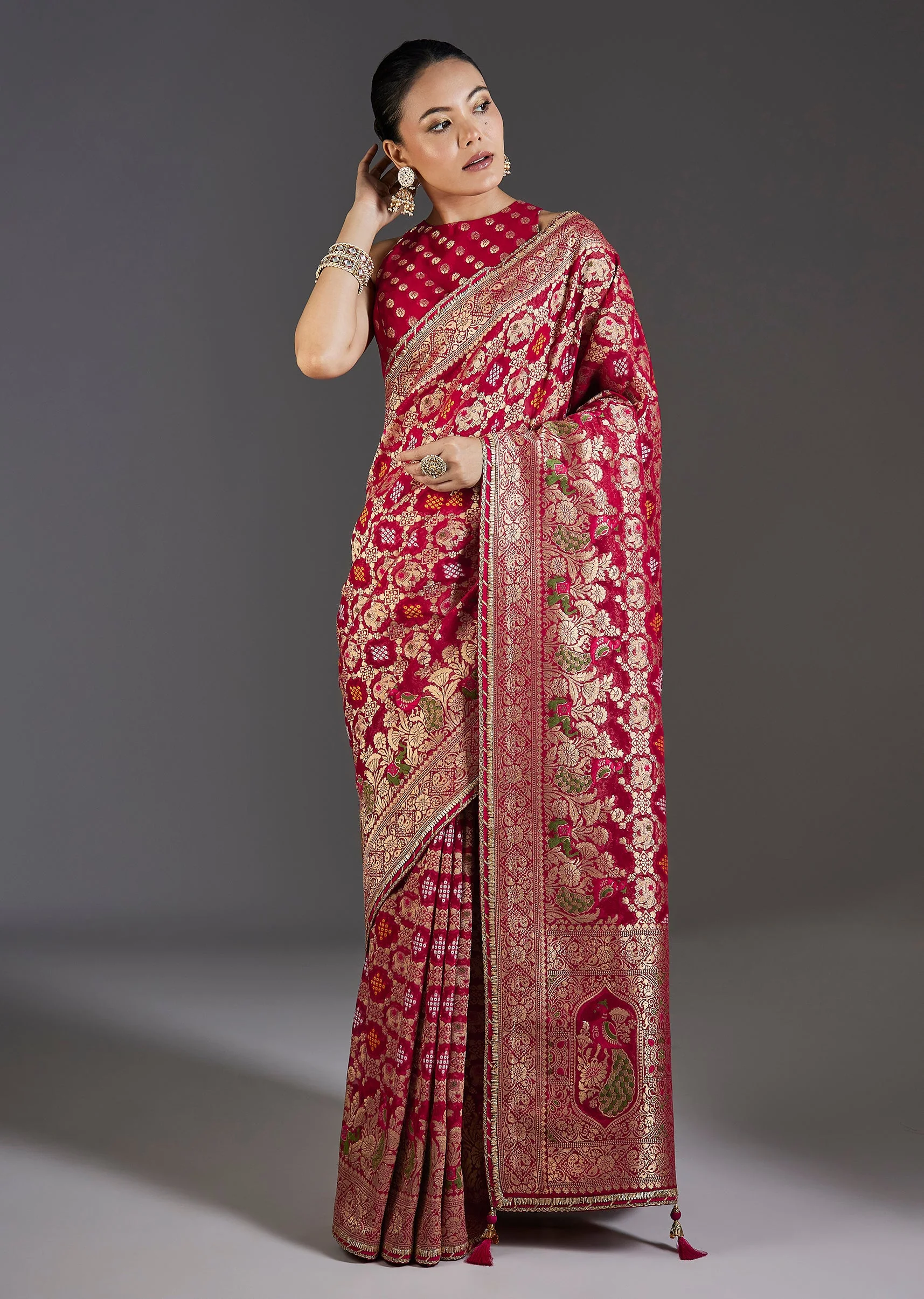 Rani Pink Khaddi Georgette Saree