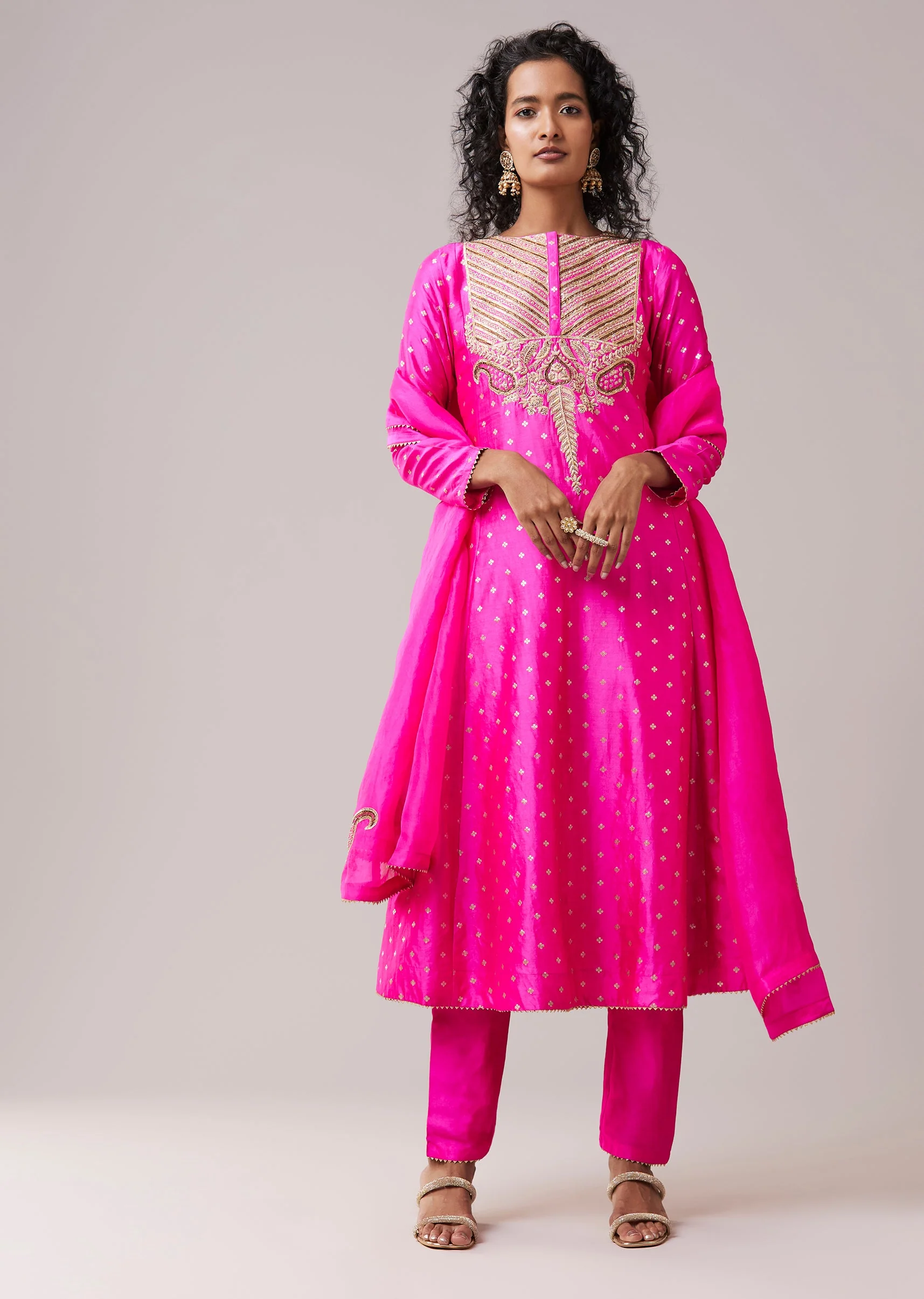 19158-rani-pink-pure-chiniya-silk-gota-work-anarkali-set-1.webp Rani Pink Pure Chiniya Silk Gota Work Anarkali Set