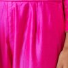 Rani Pink Pure Chiniya Silk Gota Work Anarkali Set
