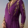 Purple Silk Anarkali Suit with Cut Dana Sequins Work