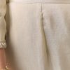 Cream Gotta Lace Tissue Anarkali Suit Set With Pant And Dupatta