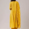 Mustard Yellow Chinon Sequin Embroidered Anarkali Set