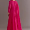 Pink Chinon Thread Sequin Embroidered Anarkali Dupatta Suit