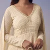 Ivory Lucknowi Anarkali with Dupatta