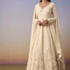 Ivory Lucknowi Anarkali with Dupatta